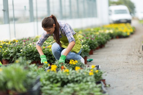 Gardener carrying out a safe outdoor maintenance task